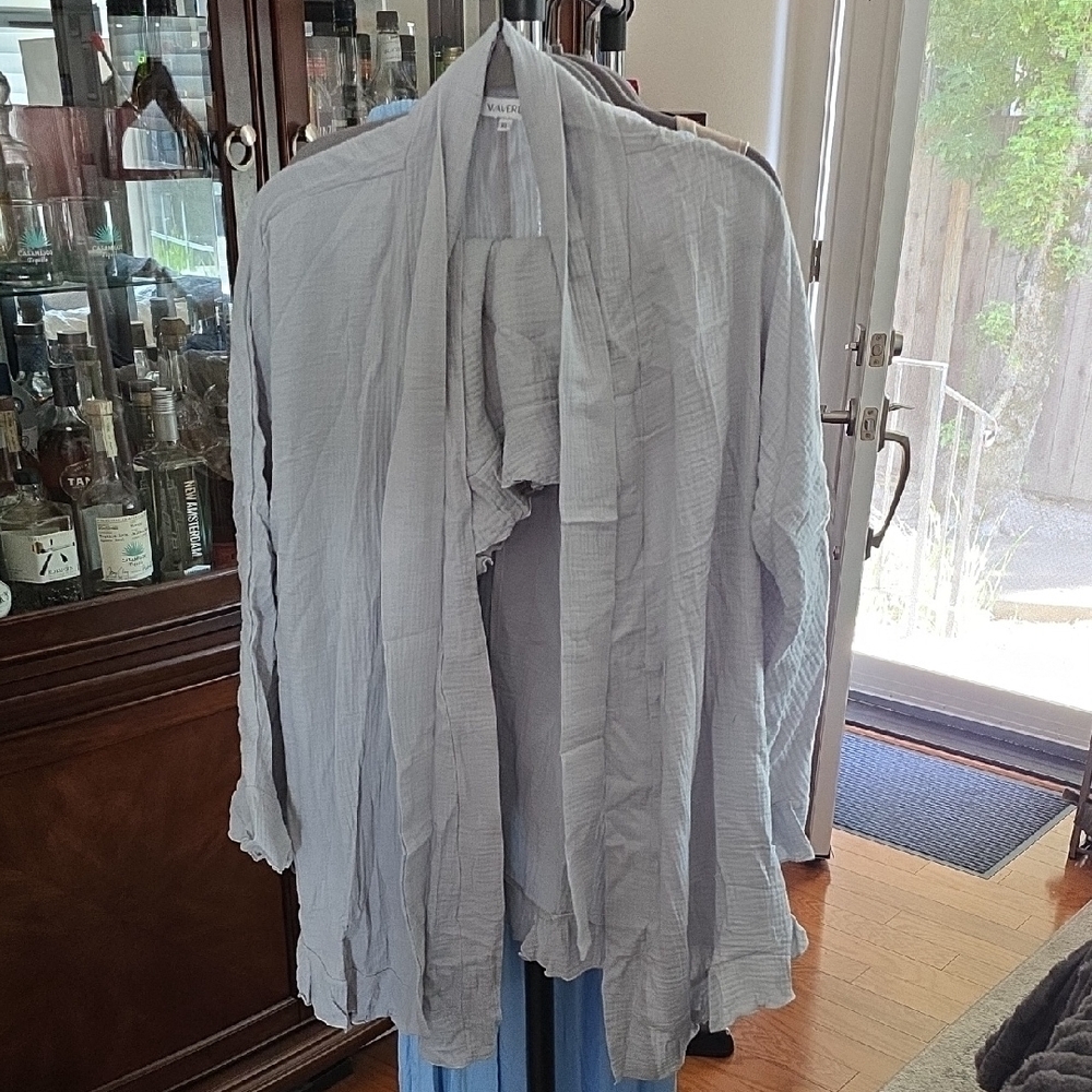 Light Gray Robe And Shorts